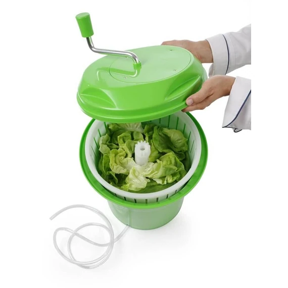 Saláta centrifuga, HENDI, 12L, Zöld, ⌀335x(H)430mm – 3. kép