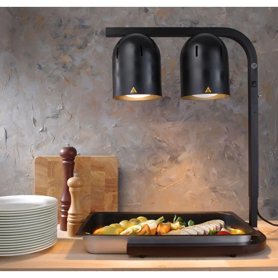 2 LÁMPÁS INFRAVÖRÖS MELEGENTARTÓ, HENDI, FEKETE, 230V/500W – 3. kép