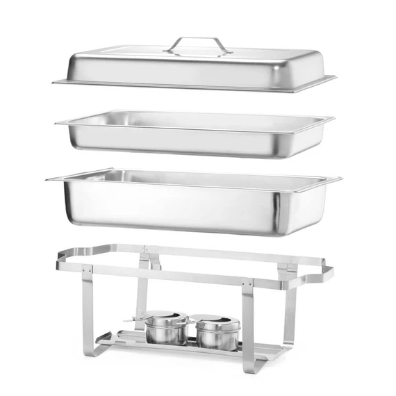 CHAFING GN 1/1 2 DB ÉGŐPASZTATARTÓVAL 9 L – 3. kép