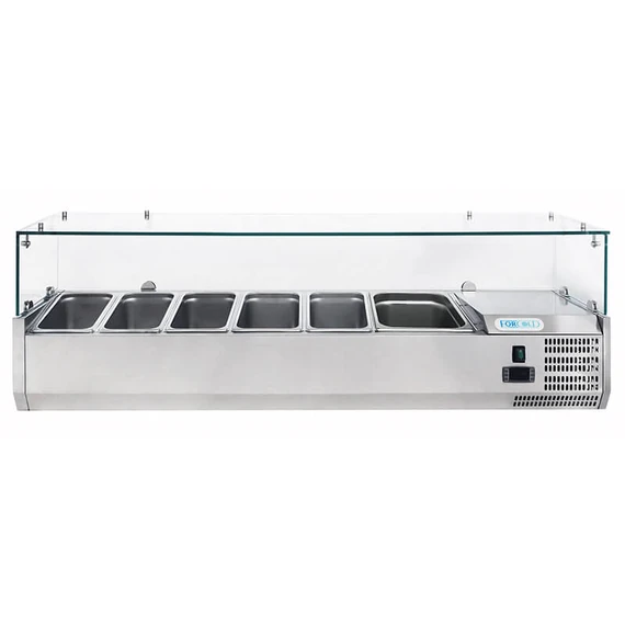 150CM -ES 5XGN1/3 + 1XGN1/2-ES FELTÉTHŰTŐ, LEHELETVÉDŐ ÜVEGGEL