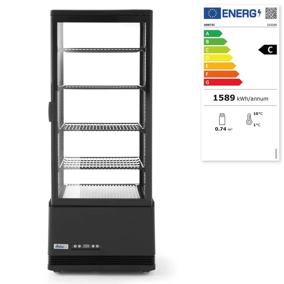 Bemutató vitrin 98L, Arktic, Fekete, 230V/210W, 397x444x(H)1100mm – 2. kép