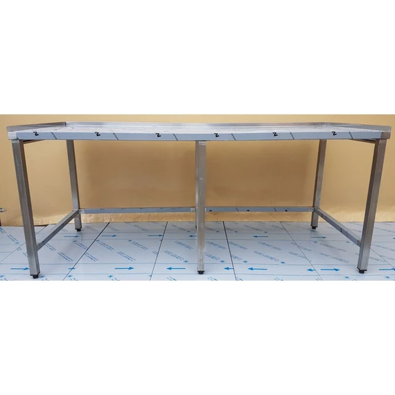 PÉKIPARI 200X80X85 CM -ES ROZSDAMENTES ACÉL MUNKAASZTAL 3 OLDALI MEREVÍTÉSSEL