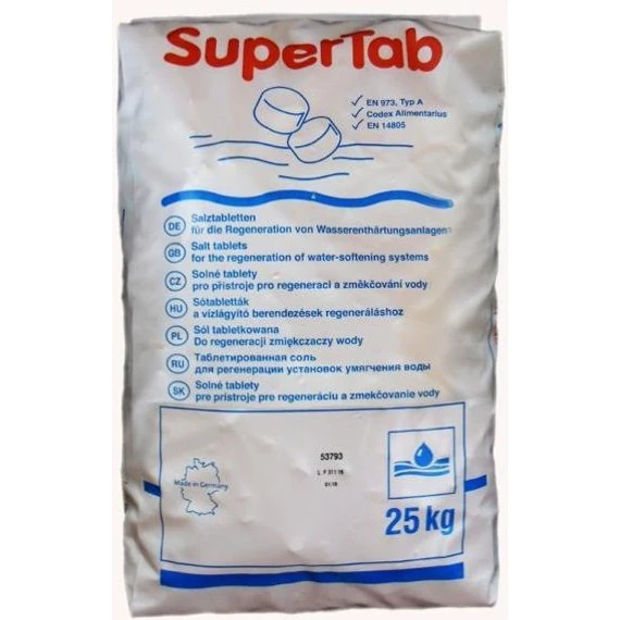 25 KG-OS VÍZLÁGYÍTÓ SÓ REGENERÁLÓ SÓTABLETTA