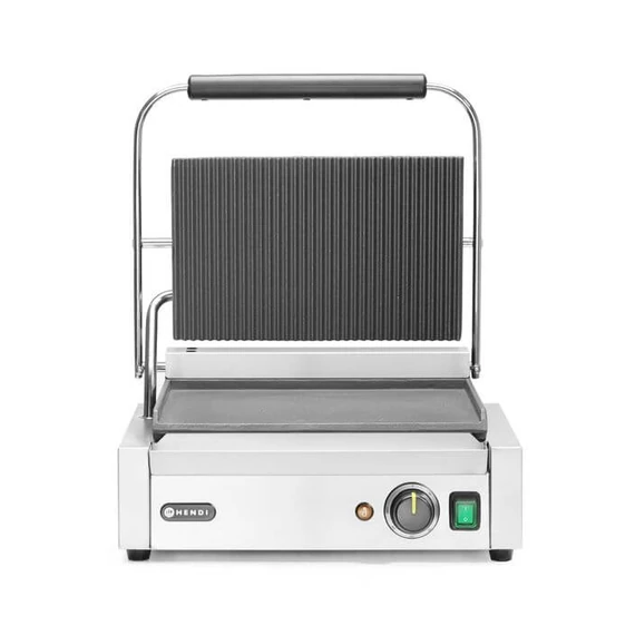 Kontakt grill Pannini, HENDI, Bordázott tetejű és sima aljú, 230V/2200W