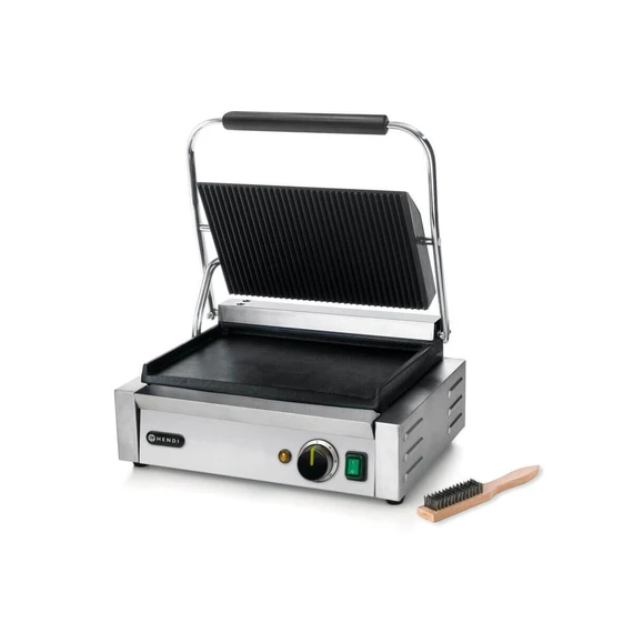 Kontakt grill Pannini, HENDI, Bordázott tetejű és sima aljú, 230V/2200W – 2. kép