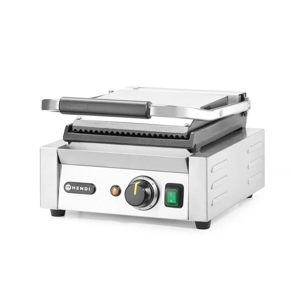 Kontakt grill - szimpla verzió, HENDI, Bordázott tetejű és sima aljú, 230V/1800W – 3. kép