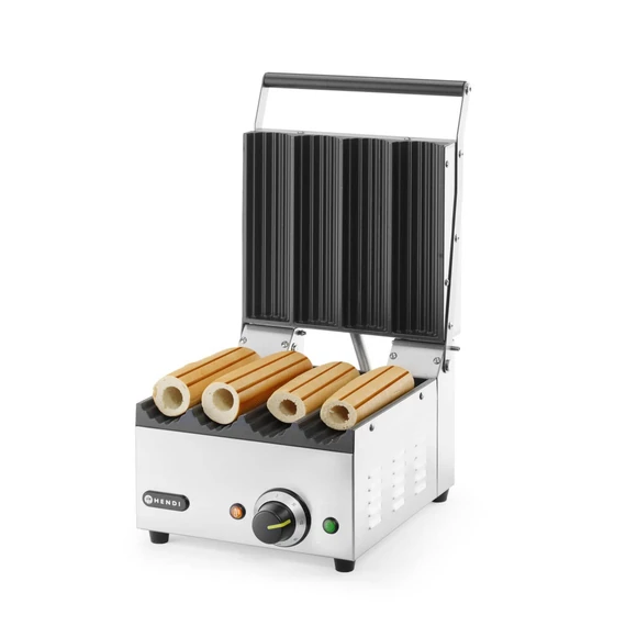 Kontaktgrill hot dogok és wrapek készítéséhez, HENDI, 220-240V/1800W, 385x285x(H)254mm – 4. kép